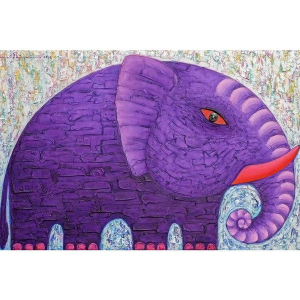 Purple Elephant Unframed Paper Poster-Paper Posters Unframed-POS_UN-IC 5004491 IC 5004491, Animals, Art and Paintings, Asian, Nature, Paintings, Scenic, Wildlife, purple, elephant, unframed, paper, wall, poster, acrylic, animal, art, asia, beautyful, big, blue, eye, body, canvas, colourful, original, painting, power, red, silver, strong, texture, artzfolio, posters, wall posters, posters for room, posters for room decoration, office poster, door poster, baby poster, motivational posters, posters for room bo