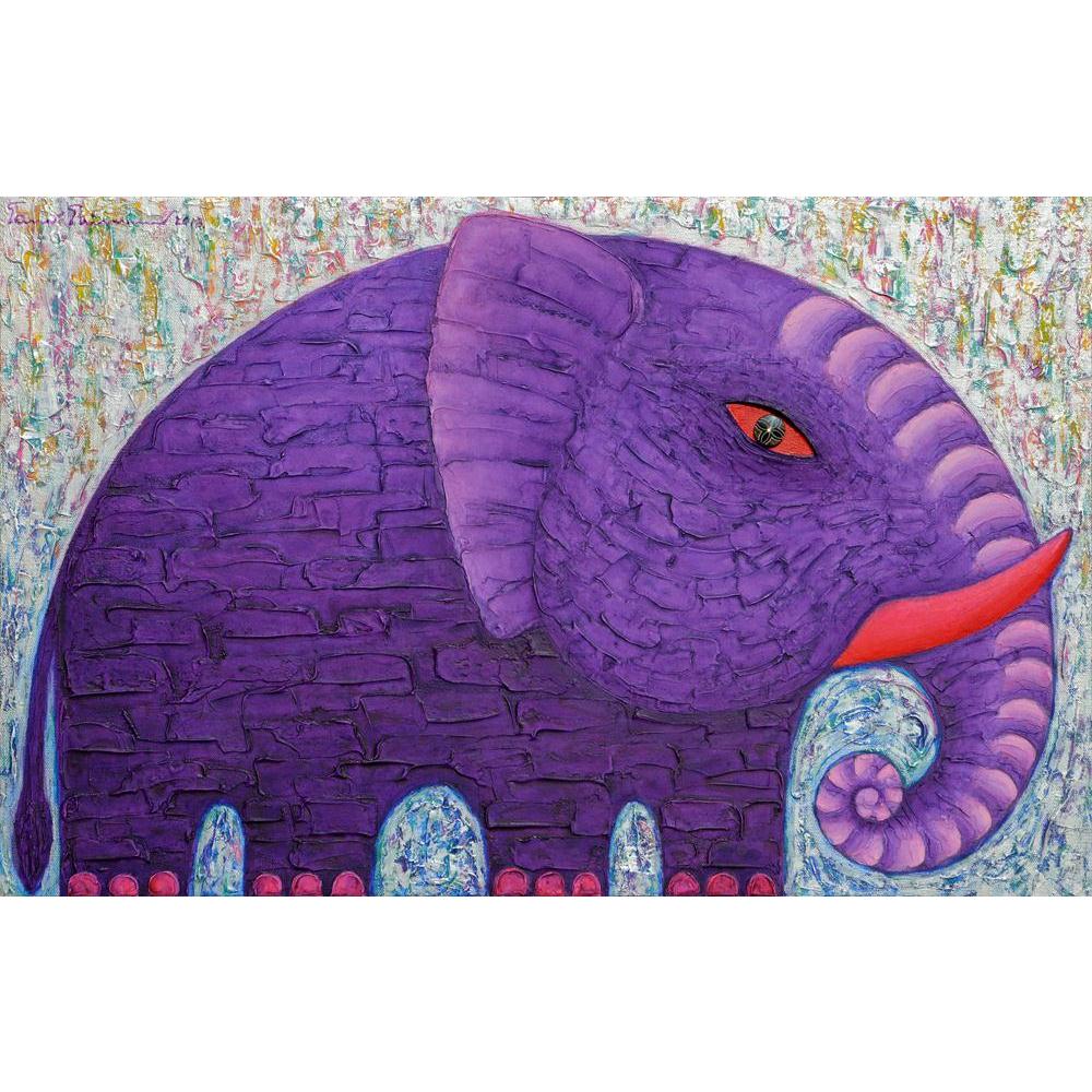 Pitaara Box Purple Elephant Unframed Canvas Painting-Paintings Unframed Regular-PBART38492279AFF_UN_L-Image Code 5004491 Vishnu Image Folio Pvt Ltd, IC 5004491, Pitaara Box, Paintings Unframed Regular, Animals, Kids, Fine Art Reprint, purple, elephant, unframed, canvas, painting, red, tusk, original, acrylic, animal, power, strong, beautyful, asia, fineart, texture, body, art, wildlife, semi-abstract, blue, eye, colourful, silver, nature, big, large size canvas print, wall painting for living room without f