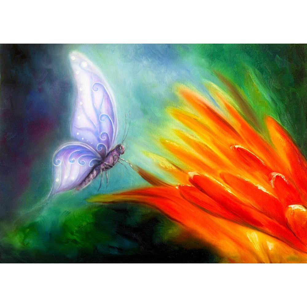 Pitaara Box Butterfly Flying Towards A Bright Orange Flower Canvas Painting Synthetic Frame-Paintings MDF Framing-PBART38506925AFF_FR_L-Image Code 5004505 Vishnu Image Folio Pvt Ltd, IC 5004505, Pitaara Box, Paintings MDF Framing, Birds, Floral, Kids, Fine Art Reprint, butterfly, flying, towards, a, bright, orange, flower, canvas, painting, synthetic, frame, beautiful, detailed, colorful, oil, insect, petals, animal, nobody, art, colour, design, pattern, radiant, paint, image, drawing, decoration, texture, 