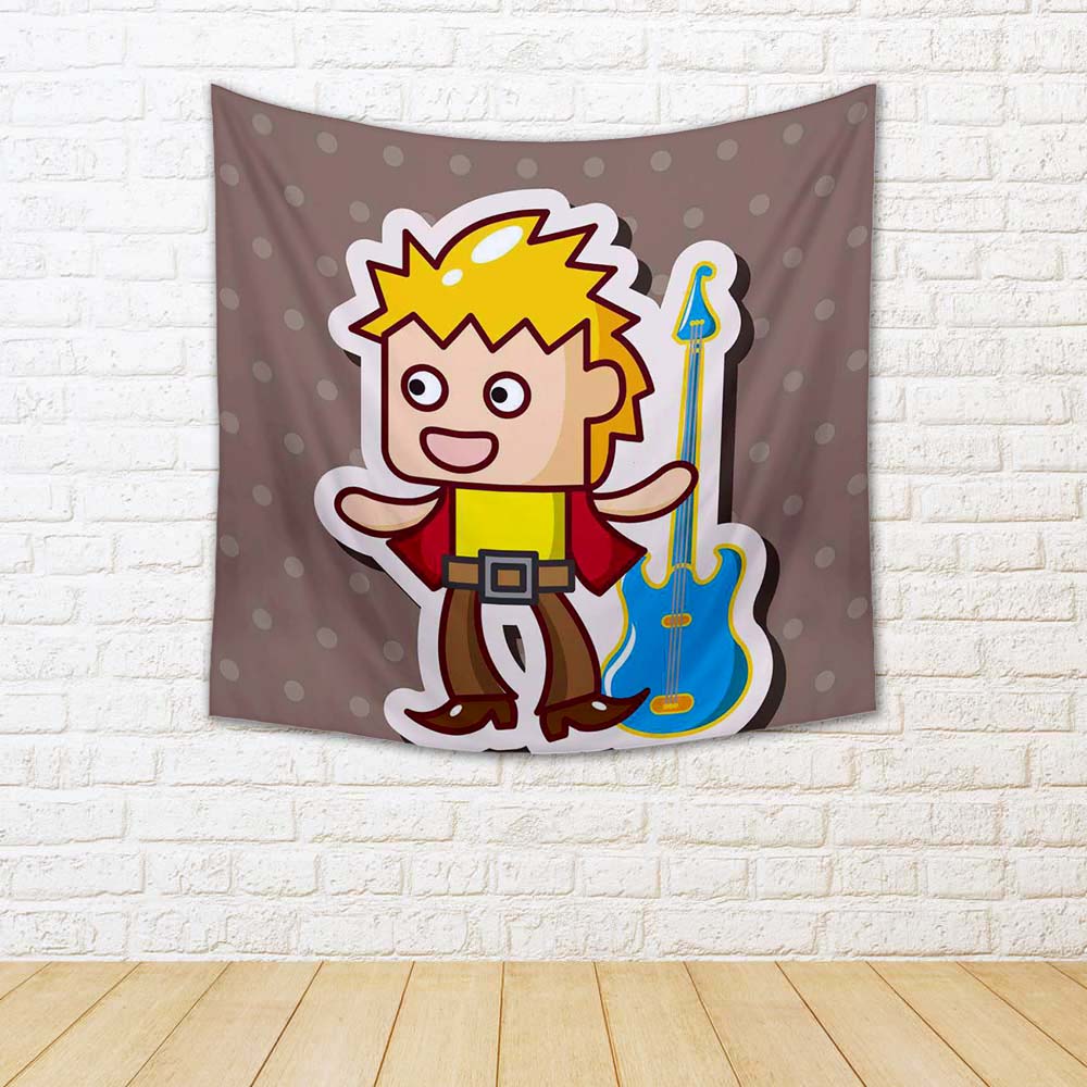 ArtzFolio Guitar Player D12 Fabric Tapestry Wall Hanging-Tapestries-AZART38539151TAP_L-Image Code 5004509 Vishnu Image Folio Pvt Ltd, IC 5004509, ArtzFolio, Tapestries, Kids, Music & Dance, Digital Art, guitar, player, d12, fabric, tapestry, wall, hanging, silhouette, music, rock, vector, musician, band, guitarist, illustration, concert, jazz, man, instrument, singer, roll, play, musical, background, sound, people, playing, performance, electric, rocker, entertainment, person, bass, performer, metal, member