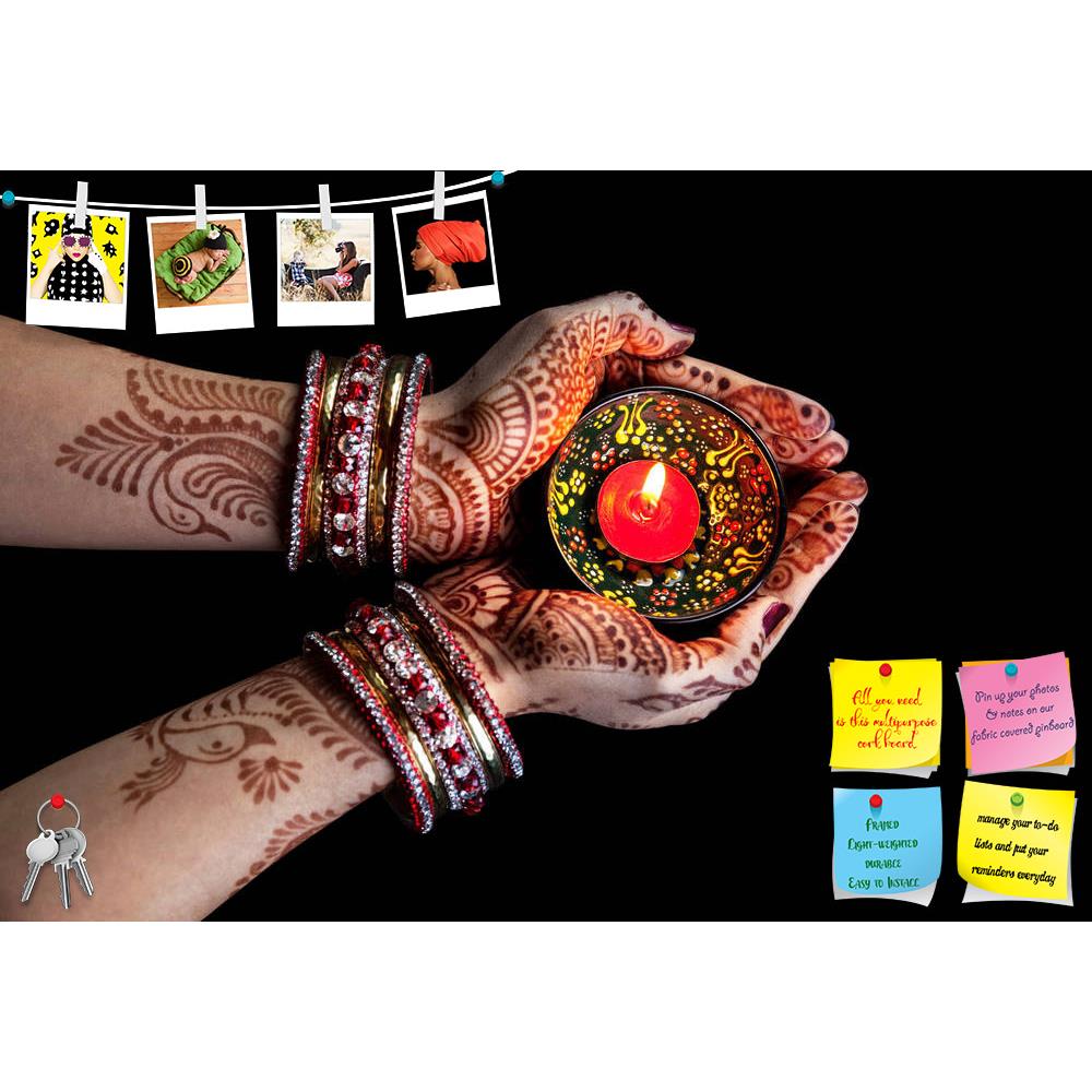 ArtzFolio Traditional Indian Festival D2 Printed Bulletin Board Notice Pin Board Soft Board | Frameless-Bulletin Boards Frameless-AZSAO38632550BLB_FL_L-Image Code 5004531 Vishnu Image Folio Pvt Ltd, IC 5004531, ArtzFolio, Bulletin Boards Frameless, Religious, Traditional, Photography, indian, festival, d2, printed, bulletin, board, notice, pin, soft, frameless, woman, hands, henna, holding, candle, isolated, black, background, clipping, path, diwali, divali, light, glow, love, mehendi, mehndi, wedding, brid