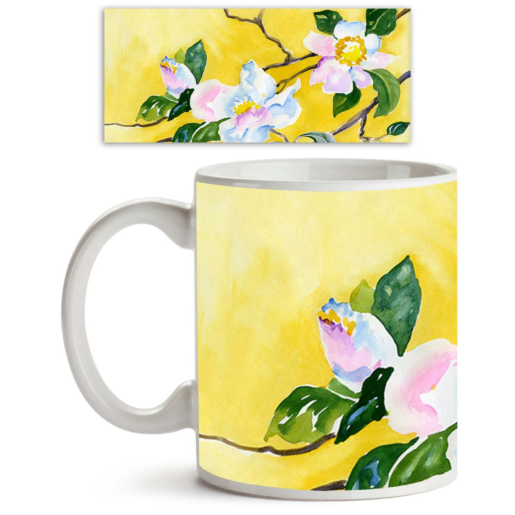 Cherry Blossoms On A Branch Ceramic Coffee Tea Mug Inside White-Coffee Mugs-MUG-IC 5004542 IC 5004542, Abstract Expressionism, Abstracts, Ancient, Art and Paintings, Asian, Black and White, Botanical, Chinese, Digital, Digital Art, Drawing, Floral, Flowers, Graphic, Historical, Illustrations, Japanese, Medieval, Nature, Paintings, Patterns, Retro, Scenic, Semi Abstract, Signs, Signs and Symbols, Vintage, Watercolour, White, cherry, blossoms, on, a, branch, ceramic, coffee, tea, mug, inside, painting, oil, a