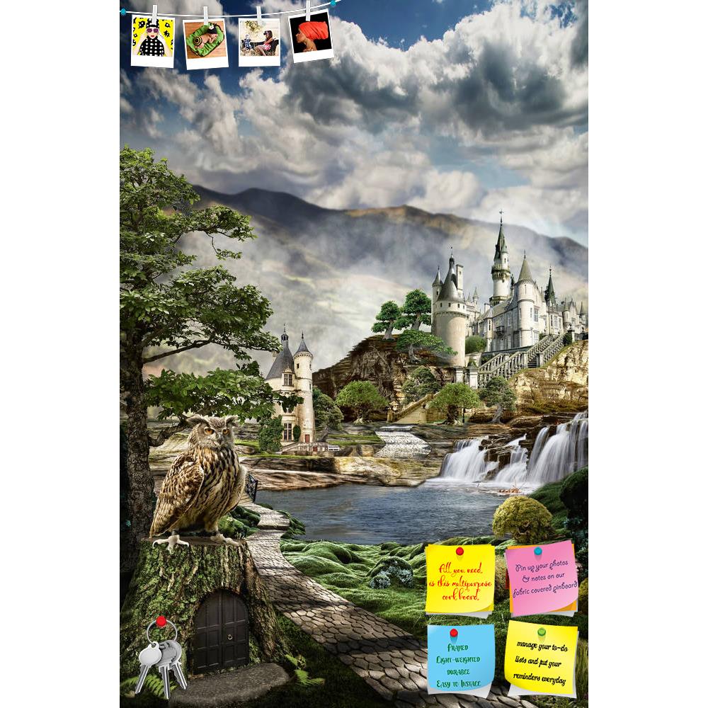 ArtzFolio Fairy Palace Printed Bulletin Board Notice Pin Board Soft Board | Frameless-Bulletin Boards Frameless-AZSAO38726548BLB_FL_L-Image Code 5004548 Vishnu Image Folio Pvt Ltd, IC 5004548, ArtzFolio, Bulletin Boards Frameless, Fantasy, Fine Art Reprint, fairy, palace, printed, bulletin, board, notice, pin, soft, frameless, realm, dreams, stump, owl, gate, door, window, castle, structure, lake, waterfall, water, footpath, road, path, tree, trees, moss, vegetation, time, space, dream, illusion, sleep, fig