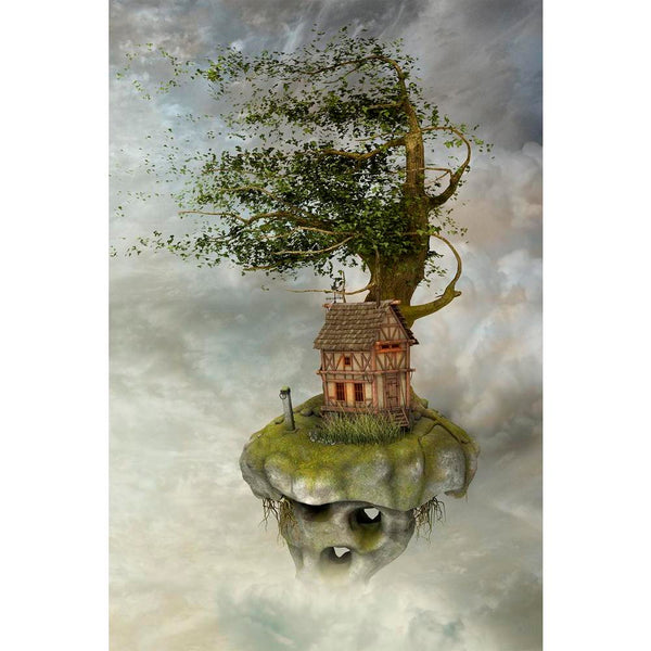 Floating Island With Wind Unframed Paper Poster-Paper Posters Unframed-POS_UN-IC 5004552 IC 5004552, Botanical, Fantasy, Floral, Flowers, Illustrations, Landscapes, Nature, Scenic, floating, island, with, wind, unframed, paper, wall, poster, background, castle, cloud, colorful, dream, dreamy, enchanted, fairy, fairytale, forest, garden, grass, green, house, houses, illustration, land, magic, magical, mushroom, mushrooms, mystic, mystical, sparkle, tale, tree, trees, trunk, vines, artzfolio, posters, wall po