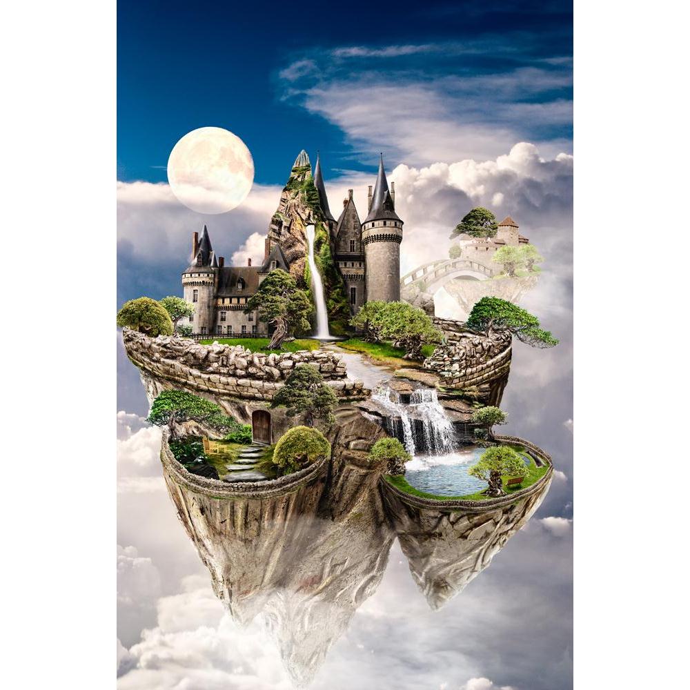 Fabulous Island Floating In The Clouds Canvas Painting Synthetic Frame-Paintings MDF Framing-AFF_FR-IC 5004569 IC 5004569, Collages, Fantasy, Futurism, Illustrations, Marble and Stone, Science Fiction, Space, fabulous, island, floating, in, the, clouds, canvas, painting, synthetic, frame, adoption, bridge, castle, collage, contemplation, crazy, cycle, dream, experience, feelings, fence, fiction, flying, future, ghost, grass, illusion, illustration, inside, knowledge, lake, lawn, manipulation, moon, mystery,