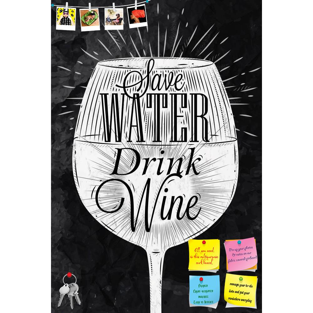 ArtzFolio Save Water Drink Wine Printed Bulletin Board Notice Pin Board Soft Board | Frameless-Bulletin Boards Frameless-AZSAO38969799BLB_FL_L-Image Code 5004572 Vishnu Image Folio Pvt Ltd, IC 5004572, ArtzFolio, Bulletin Boards Frameless, Food & Beverage, Quotes, Digital Art, save, water, drink, wine, printed, bulletin, board, notice, pin, soft, frameless, poster, glass, restaurant, retro, vintage, style, lettering, stylized, drawing, chalk, pin up board, push pin board, extra large cork board, big pin boa