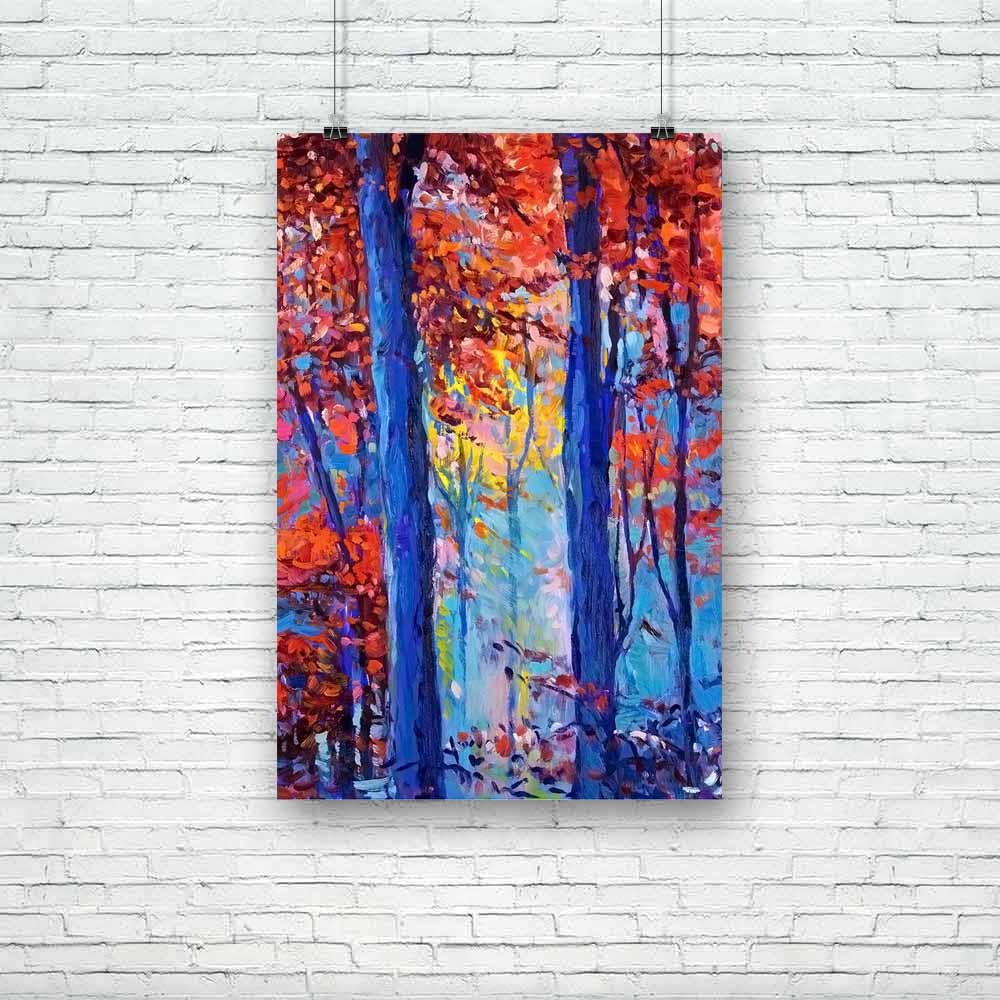 Autumn Forest D4 Unframed Paper Poster-Paper Posters Unframed-POS_UN-IC 5004601 IC 5004601, Abstract Expressionism, Abstracts, Art and Paintings, Countries, Drawing, Illustrations, Impressionism, Landscapes, Modern Art, Nature, Paintings, Rural, Scenic, Seasons, Semi Abstract, Signs, Signs and Symbols, Sunsets, Watercolour, Wooden, autumn, forest, d4, unframed, paper, poster, oil, painting, abstract, acrylic, art, artist, artistic, artwork, background, beautiful, beauty, blue, brush, canvas, color, colorful