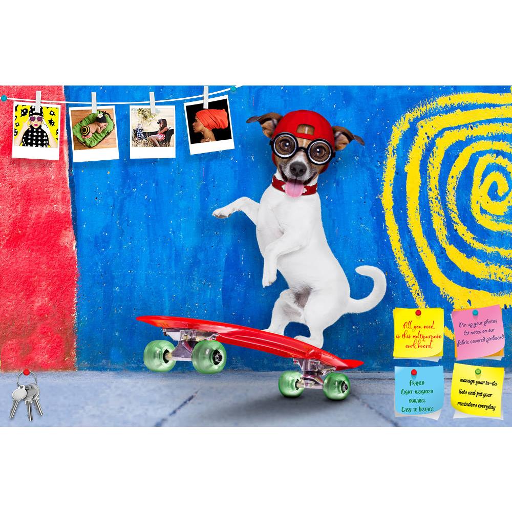 ArtzFolio Jack Russell Skater Dog Printed Bulletin Board Notice Pin Board Soft Board | Frameless-Bulletin Boards Frameless-AZSAO39317318BLB_FL_L-Image Code 5004602 Vishnu Image Folio Pvt Ltd, IC 5004602, ArtzFolio, Bulletin Boards Frameless, Animals, Kids, Photography, jack, russell, skater, dog, printed, bulletin, board, notice, pin, soft, frameless, red, cap, ready, play, balancing, skateboard, behind, wall, colors, street, outdoors, cool, action, active, agility, animal, best, boy, dynamic, education, ex