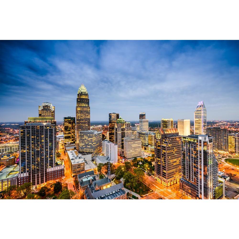 Charlotte, North Carolina, USA Uptown City Skyline Canvas Painting Synthetic Frame-Paintings MDF Framing-AFF_FR-IC 5004604 IC 5004604, American, Business, Cities, City Views, Skylines, charlotte, north, carolina, usa, uptown, city, skyline, canvas, painting, synthetic, frame, america, aerial, view, apartments, buildings, district, cbd, cityscape, downtown, dusk, evening, finance, lights, office, skyscrapers, southern, towers, town, twilight, united, states, of, us, artzfolio, wall decor for living room, wal