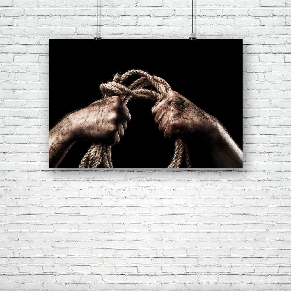Male Hand With Rope D1 Unframed Paper Poster-Paper Posters Unframed-POS_UN-IC 5004605 IC 5004605, Ancient, Black, Black and White, Historical, Medieval, Signs, Signs and Symbols, Symbols, Vintage, male, hand, with, rope, d1, unframed, paper, poster, age, aggression, attack, background, concept, dark, death, depression, dirty, fingers, freedom, gallows, grunge, human, importance, important, link, man, maniac, mature, monochrome, old, reliable, shadow, sign, skin, soil, strength, strong, suicide, symbol, trus