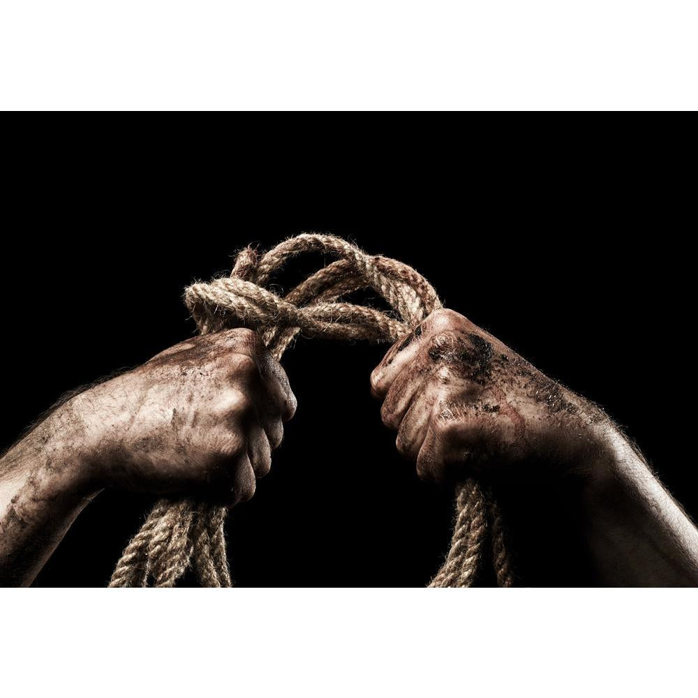 Male Hand With Rope Canvas Painting Synthetic Frame-Paintings MDF Framing-AFF_FR-IC 5004605 IC 5004605, Ancient, Black, Black and White, Historical, Medieval, Signs, Signs and Symbols, Symbols, Vintage, male, hand, with, rope, canvas, painting, synthetic, frame, age, aggression, attack, background, concept, dark, death, depression, dirty, fingers, freedom, gallows, grunge, human, importance, important, link, man, maniac, mature, monochrome, old, reliable, shadow, sign, skin, soil, strength, strong, suicide,