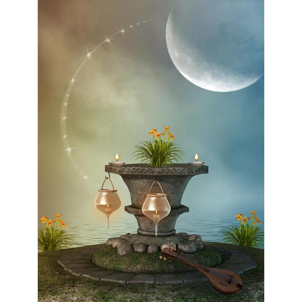 Fantasy Landscape With Stone Pedestal & Lamps Canvas Painting Synthetic Frame-Paintings MDF Framing-AFF_FR-IC 5004628 IC 5004628, Art and Paintings, Baby, Botanical, Children, Digital, Digital Art, Fantasy, Floral, Flowers, Graphic, Illustrations, Kids, Landscapes, Marble and Stone, Nature, Scenic, Stars, landscape, with, stone, pedestal, lamps, canvas, painting, synthetic, frame, amazing, art, backdrops, background, beautiful, cloud, dream, dreams, dreamy, enchanting, fae, fairy, fairytale, illustration, i