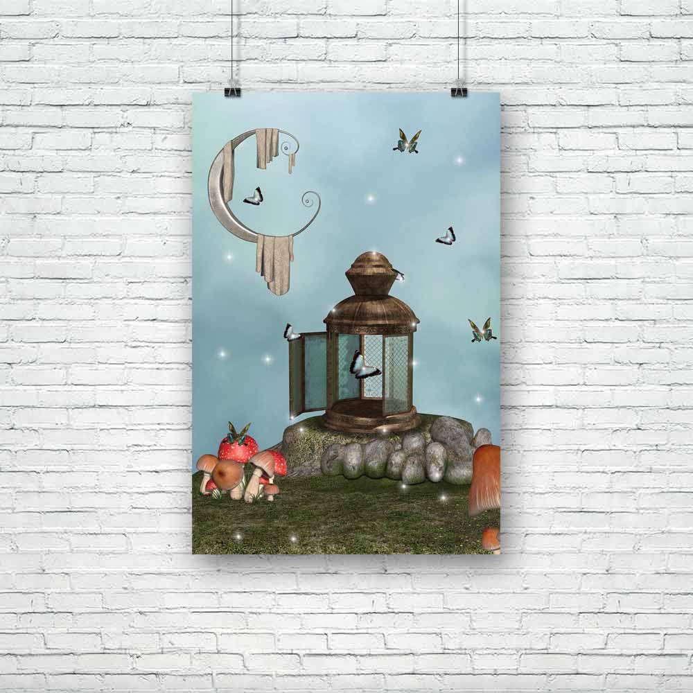 Big Lamp & Butterflies Unframed Paper Poster-Paper Posters Unframed-POS_UN-IC 5004629 IC 5004629, Art and Paintings, Baby, Botanical, Children, Digital, Digital Art, Fantasy, Floral, Flowers, Graphic, Illustrations, Kids, Landscapes, Marble and Stone, Nature, Scenic, Stars, big, lamp, butterflies, unframed, paper, poster, amazing, art, backdrops, background, beautiful, cloud, dream, dreams, dreamy, enchanting, fae, fairy, fairytale, illustration, landscape, lighting, magic, manipulation, misty, moon, mushro