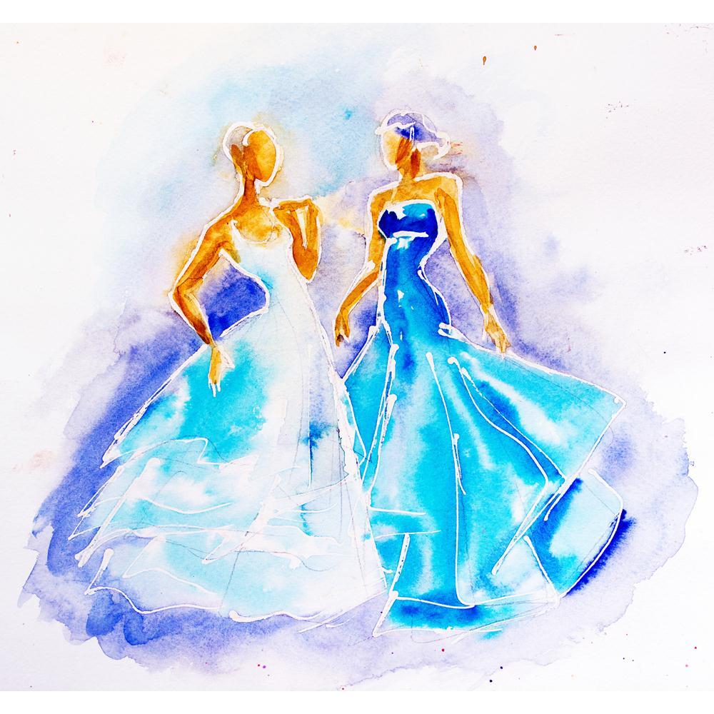 Women In Nice Blue Dresses Canvas Painting Synthetic Frame-Paintings MDF Framing-AFF_FR-IC 5004631 IC 5004631, Adult, Black, Black and White, Fashion, People, Watercolour, White, women, in, nice, blue, dresses, canvas, painting, synthetic, frame, attractive, back, background, beautiful, beauty, dress, elegance, elegant, evening, female, girl, glamour, hair, lady, luxury, model, person, watercolor, woman, young, artzfolio, wall decor for living room, wall frames for living room, frames for living room, wall 