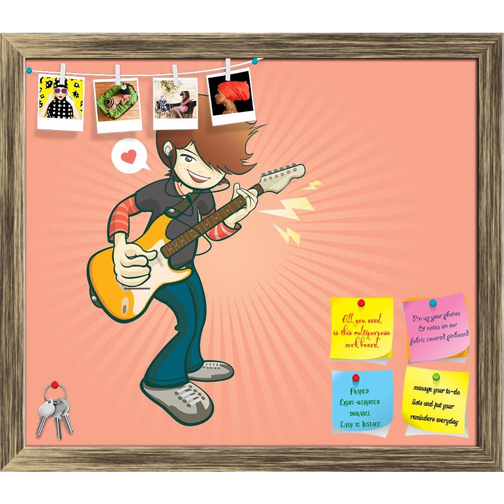 ArtzFolio Rock Guitar Cartoon Style Music Printed Bulletin Board Notice Pin Board Soft Board | Framed-Bulletin Boards Framed-AZSAO39715433BLB_FR_L-Image Code 5004636 Vishnu Image Folio Pvt Ltd, IC 5004636, ArtzFolio, Bulletin Boards Framed, Kids, Music & Dance, Digital Art, rock, guitar, cartoon, style, music, printed, bulletin, board, notice, pin, soft, framed, young, man, playing, contest, concert, show, vector, illustration, pin up board, push pin board, extra large cork board, big pin board, notice boar