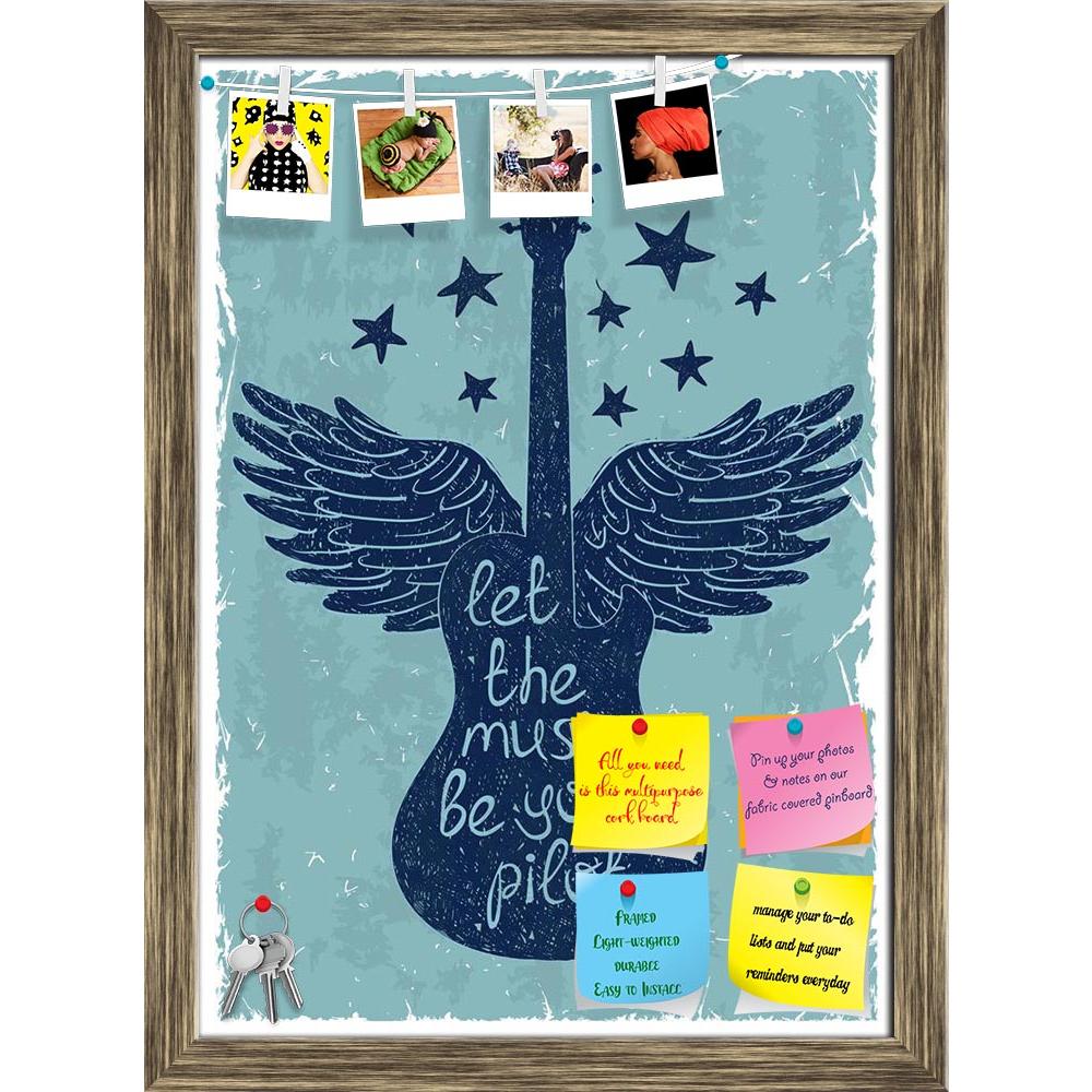 ArtzFolio Guitar Wings & Stars Printed Bulletin Board Notice Pin Board Soft Board | Framed-Bulletin Boards Framed-AZSAO39769555BLB_FR_L-Image Code 5004640 Vishnu Image Folio Pvt Ltd, IC 5004640, ArtzFolio, Bulletin Boards Framed, Quotes, Digital Art, guitar, wings, stars, printed, bulletin, board, notice, pin, soft, framed, hand, drawn, retro, musical, silhouettes, creative, typography, poster, phrase, let, music, pilot, pin up board, push pin board, extra large cork board, big pin board, notice board, smal