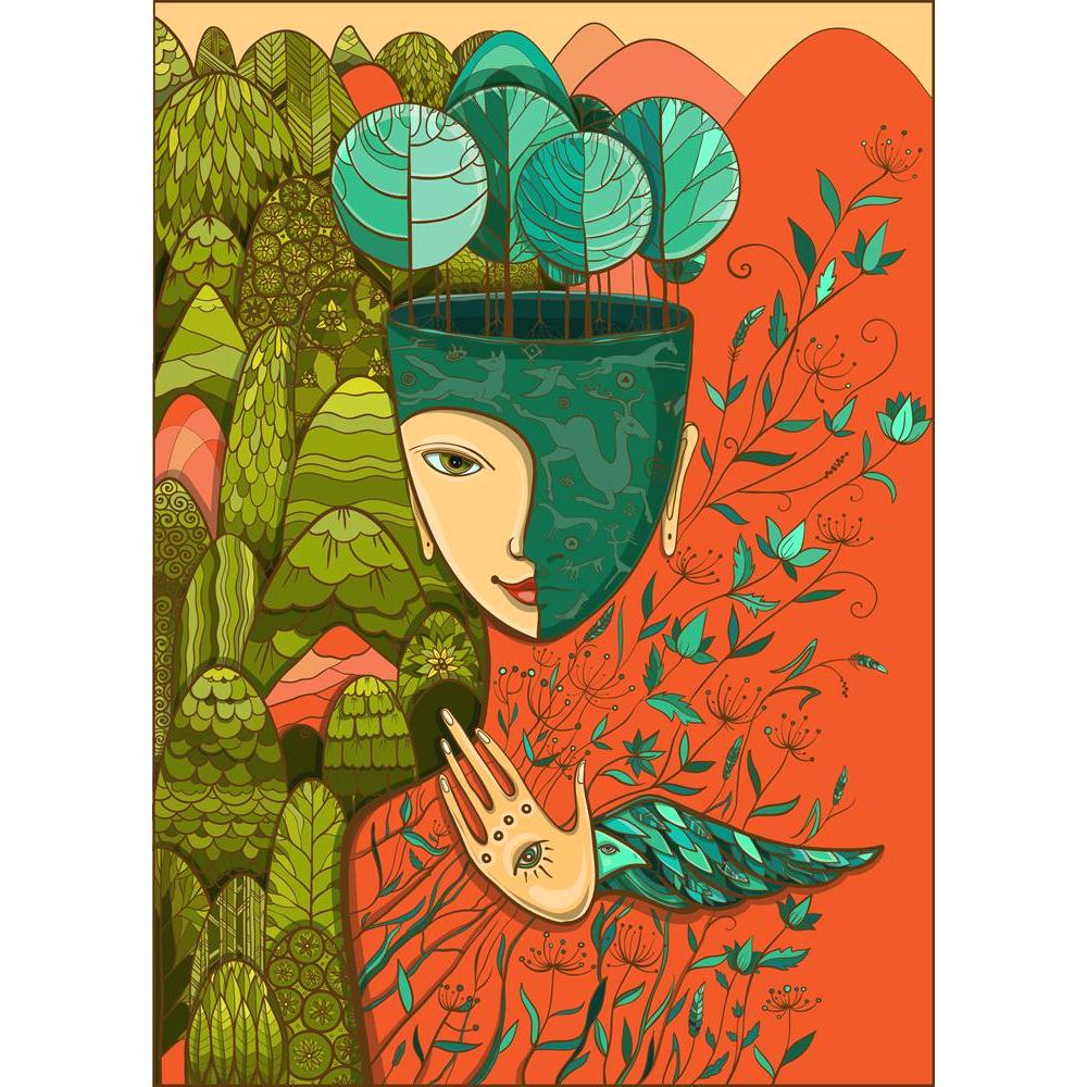 Mother Nature Canvas Painting Synthetic Frame-Paintings MDF Framing-AFF_FR-IC 5004642 IC 5004642, Animals, Art and Paintings, Astronomy, Birds, Botanical, Cosmology, Drawing, Fantasy, Floral, Flowers, Illustrations, Nature, Religion, Religious, Scenic, Seasons, Space, Wooden, mother, canvas, painting, synthetic, frame, earth, environment, tree, of, life, flower, goddess, art, beautiful, beauty, bio, bird, blue, brown, color, colorful, concept, deer, eco, eye, face, fauna, flora, forest, green, hand, head, h