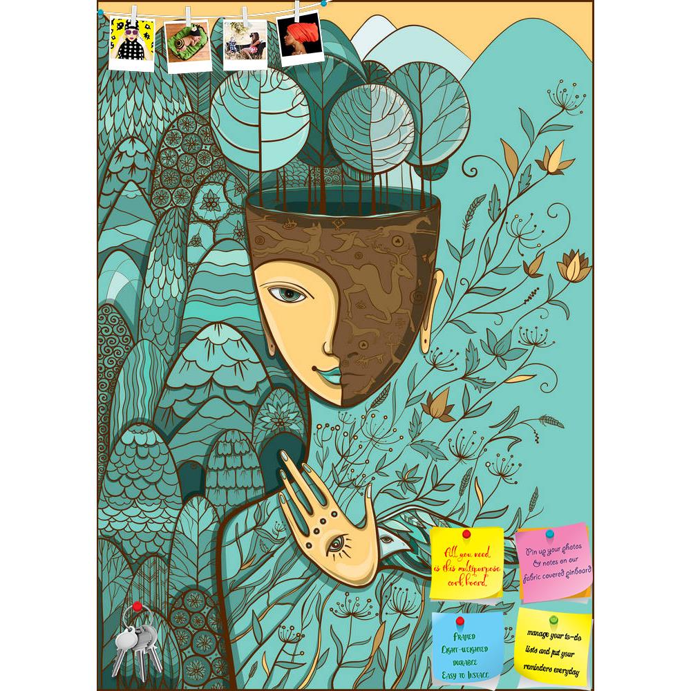 ArtzFolio Mother Nature D2 Printed Bulletin Board Notice Pin Board Soft Board | Frameless-Bulletin Boards Frameless-AZSAO39781312BLB_FL_L-Image Code 5004643 Vishnu Image Folio Pvt Ltd, IC 5004643, ArtzFolio, Bulletin Boards Frameless, Surrealism, Digital Art, mother, nature, d2, printed, bulletin, board, notice, pin, soft, frameless, vector, goddess, face, animals, concept, woman, green, human, beautiful, eye, spirit, wood, bio, eco, young, hand, leaves, bird, life, season, illustration, beige, pastel, wolf
