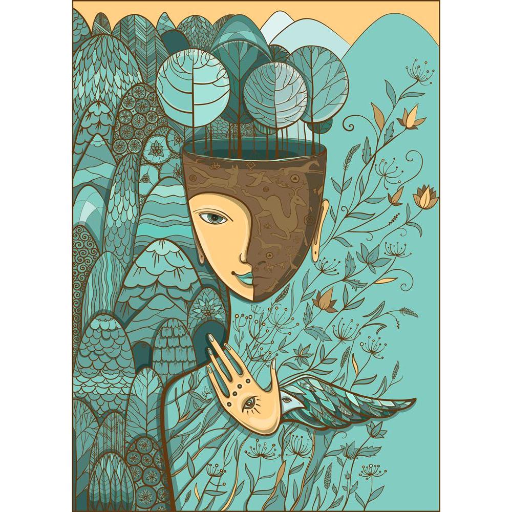 Mother Nature Canvas Painting Synthetic Frame-Paintings MDF Framing-AFF_FR-IC 5004643 IC 5004643, Animals, Art and Paintings, Astronomy, Birds, Botanical, Cosmology, Drawing, Fantasy, Floral, Flowers, Illustrations, Nature, Religion, Religious, Scenic, Seasons, Space, Wooden, mother, canvas, painting, synthetic, frame, earth, environment, goddess, concept, art, beautiful, beauty, beige, bio, bird, blue, brown, color, colorful, deer, eco, eye, face, fauna, flora, flower, forest, green, hand, head, horse, hum