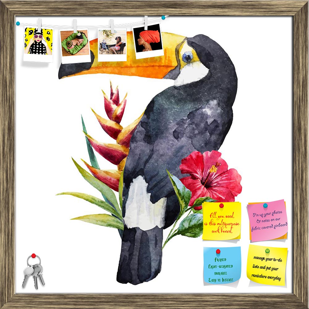 ArtzFolio Beautiful Toucan With Flowers Printed Bulletin Board Notice Pin Board Soft Board | Framed-Bulletin Boards Framed-AZSAO40001597BLB_FR_L-Image Code 5004656 Vishnu Image Folio Pvt Ltd, IC 5004656, ArtzFolio, Bulletin Boards Framed, Birds, Digital Art, beautiful, toucan, with, flowers, printed, bulletin, board, notice, pin, soft, framed, image, nice, watercolor, pin up board, push pin board, extra large cork board, big pin board, notice board, small bulletin board, cork board, wall notice board, giant