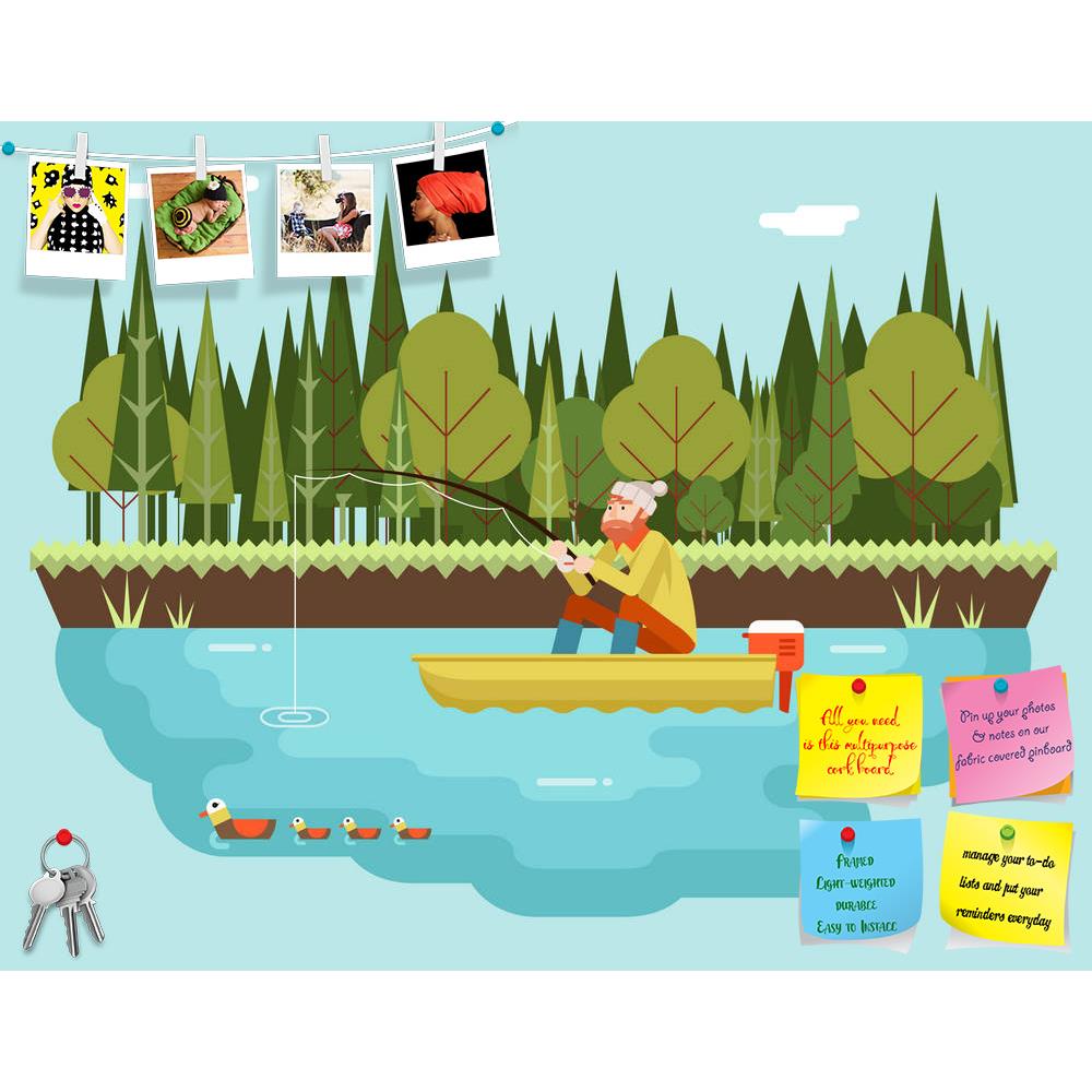 ArtzFolio Fisherman With Fishing Rod Printed Bulletin Board Notice Pin Board Soft Board | Frameless-Bulletin Boards Frameless-AZSAO40119164BLB_FL_L-Image Code 5004663 Vishnu Image Folio Pvt Ltd, IC 5004663, ArtzFolio, Bulletin Boards Frameless, Kids, Landscapes, Digital Art, fisherman, with, fishing, rod, printed, bulletin, board, notice, pin, soft, frameless, boat, forest, birds, background, concept, character, icon, flat, design, landscape, template, vector, illustration, pin up board, push pin board, ext