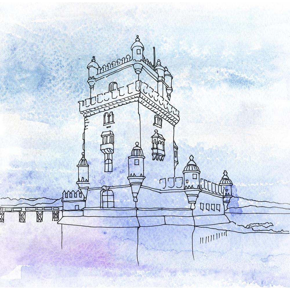 Belém Tower Or Tower Of St Vincent Lisbon Portugal Canvas Painting Synthetic Frame-Paintings MDF Framing-AFF_FR-IC 5004676 IC 5004676, Architecture, Art and Paintings, Cities, City Views, Culture, Drawing, Ethnic, Illustrations, Landmarks, Paintings, Places, Portuguese, Sketches, Traditional, Tribal, Urban, Watercolour, World Culture, belém, tower, or, of, st, vincent, lisbon, portugal, canvas, painting, synthetic, frame, aquarelle, arts, artwork, blue, building, city, cityscape, color, concepts, creativity