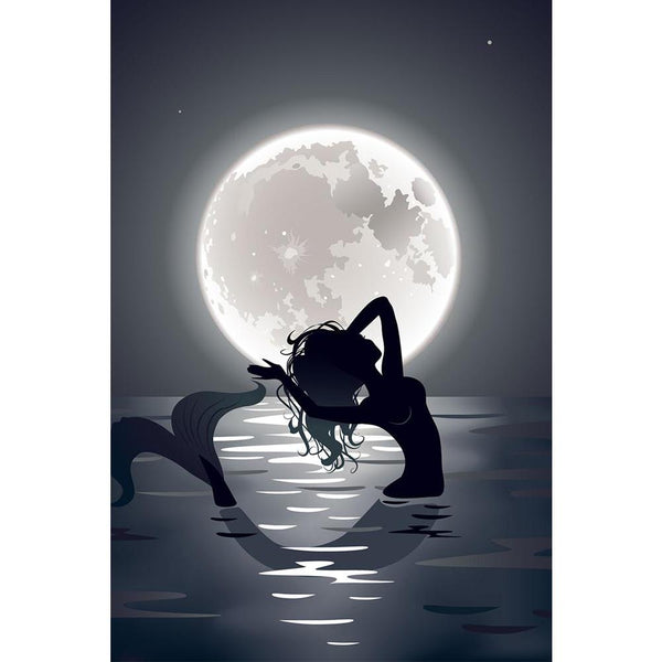 Mermaid Singing At Night Unframed Paper Poster-Paper Posters Unframed-POS_UN-IC 5004679 IC 5004679, Illustrations, Mermaid, singing, at, night, unframed, paper, wall, poster, blue, creature, depth, esoteric, fairy, fairytale, floating, light, long, hair, moon, moonlight, mythical, ocean, posing, position, rays, reflection, rocks, sea, silhouette, swimming, tail, water, artzfolio, posters, wall posters, posters for room, posters for room decoration, office poster, door poster, baby poster, motivational poste