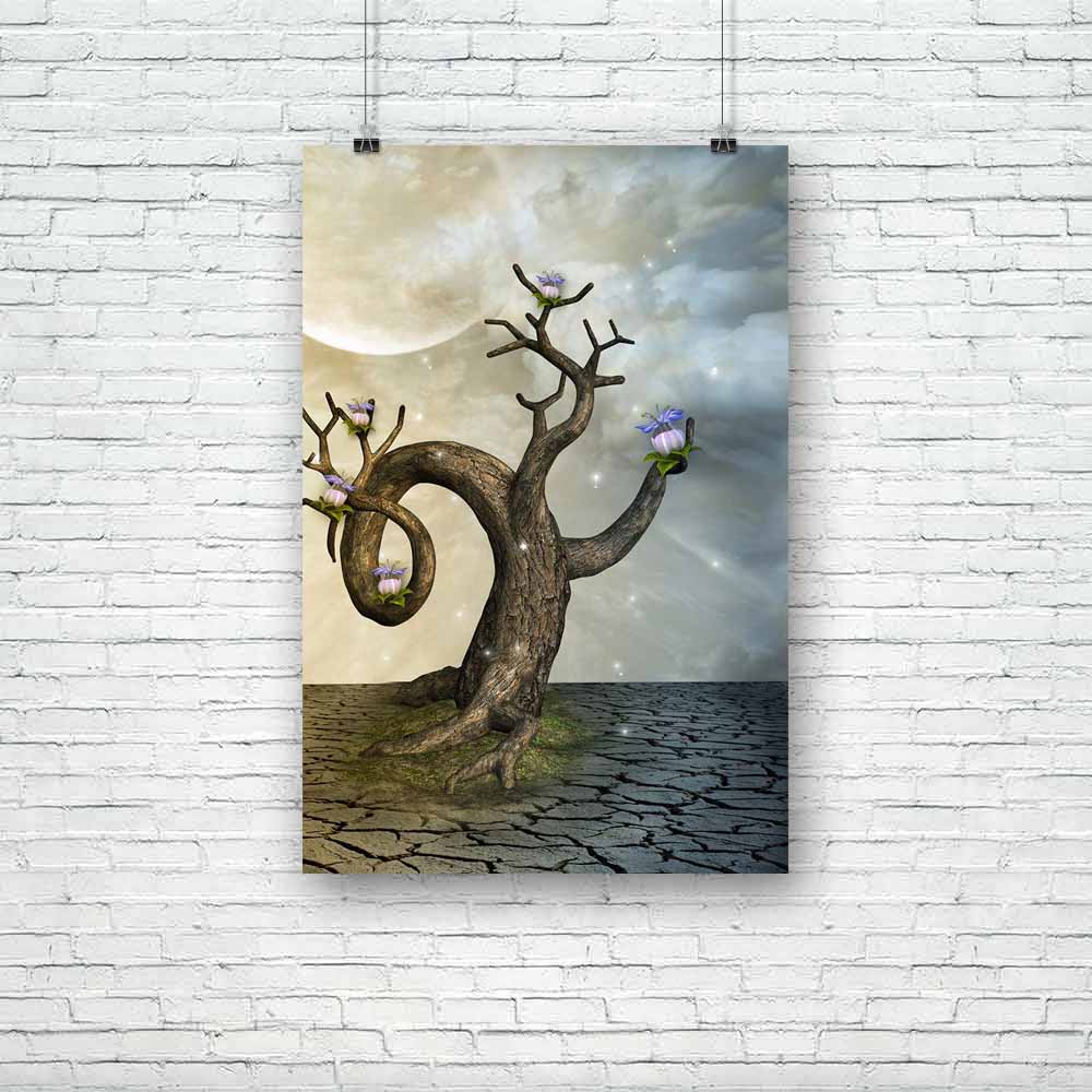 Desert With Old Tree Unframed Paper Poster-Paper Posters Unframed-POS_UN-IC 5004693 IC 5004693, Art and Paintings, Baby, Botanical, Children, Digital, Digital Art, Fantasy, Floral, Flowers, Graphic, Illustrations, Kids, Landscapes, Nature, Scenic, Stars, desert, with, old, tree, unframed, paper, poster, amazing, art, backdrops, background, beautiful, cloud, crack, dream, dreams, dreamy, enchanting, fae, fairy, fairytale, floor, illustration, landscape, lighting, magic, manipulation, misty, princess, scenari