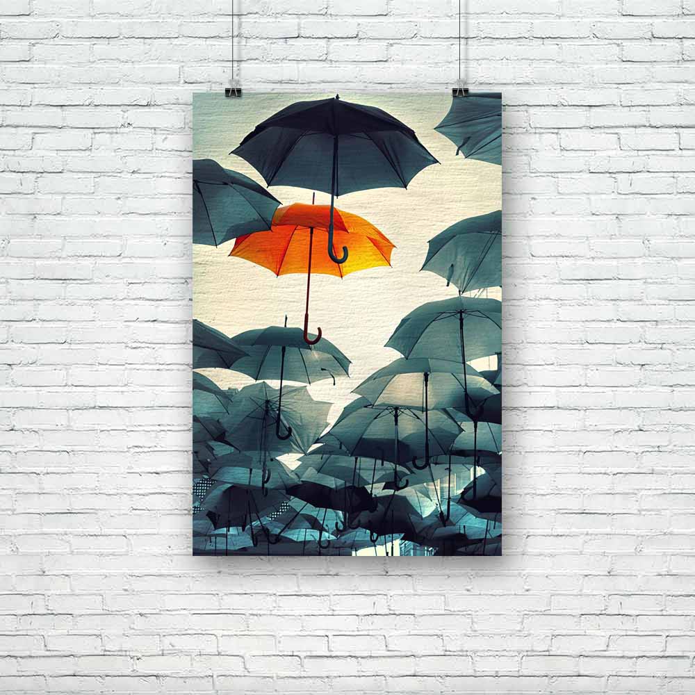 Standing Out From The Crowd D2 Unframed Paper Poster-Paper Posters Unframed-POS_UN-IC 5004707 IC 5004707, Abstract Expressionism, Abstracts, Ancient, Black, Black and White, Business, Conceptual, Historical, Inspirational, Love, Medieval, Motivation, Motivational, Romance, Semi Abstract, Signs, Signs and Symbols, Vintage, standing, out, from, the, crowd, d2, unframed, paper, poster, different, umbrella, umbrellas, self, esteem, stand, be, yourself, unique, abstract, accessory, artistic, background, concept,