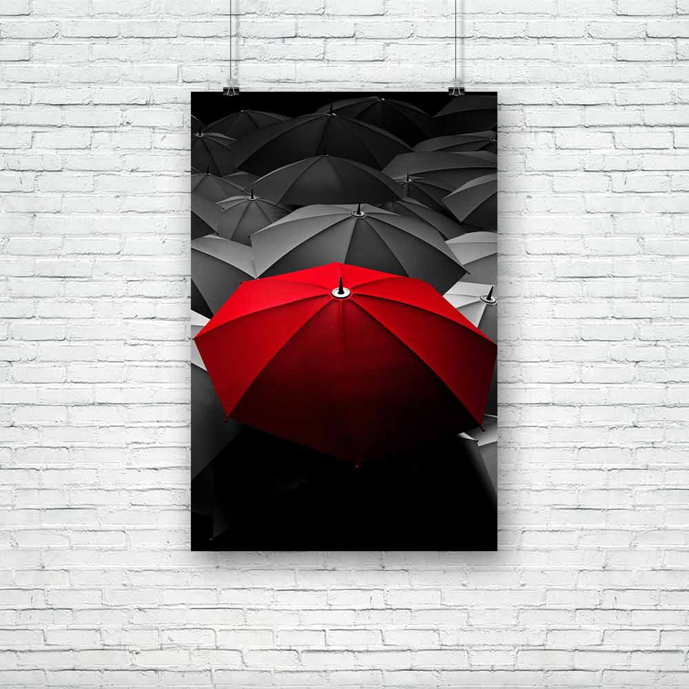 Red Umbrella Photo Unframed Paper Poster-Paper Posters Unframed-POS_UN-IC 5004709 IC 5004709, Black, Black and White, Business, Seasons, White, red, umbrella, photo, unframed, paper, poster, concept, different, stand, out, umbrellas, safe, leader, crowd, concepts, from, the, difference, and, mainstream, above, accessory, background, best, color, creative, dark, distinguish, group, idea, identity, individual, leadership, mana, multiple, object, open, other, protect, protection, protective, rain, safety, seas