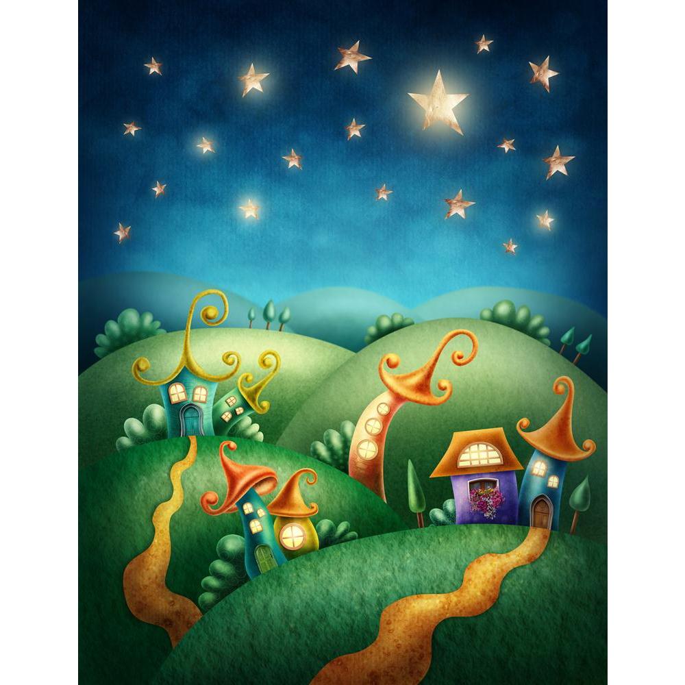 Fantasy Village Canvas Painting Synthetic Frame-Paintings MDF Framing-AFF_FR-IC 5004730 IC 5004730, Animated Cartoons, Art and Paintings, Botanical, Caricature, Cartoons, Cities, City Views, Culture, Ethnic, Fantasy, Floral, Flowers, Folk Art, Illustrations, Landscapes, Nature, Paintings, Scenic, Signs and Symbols, Symbols, Traditional, Tribal, Urban, Watercolour, World Culture, village, canvas, painting, synthetic, frame, fairy, story, art, building, cartoon, childhood, city, clouds, color, colorful, count