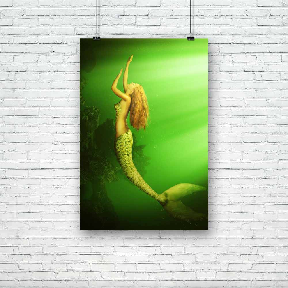 Mermaid With Fish Tail D4 Unframed Paper Poster-Paper Posters Unframed-POS_UN-IC 5004732 IC 5004732, Fantasy, Health, Illustrations, Mermaid, Religion, Religious, Surrealism, with, fish, tail, d4, unframed, paper, poster, beautiful, beauty, blue, bra, bubbles, diving, dream, fairy, fairytale, fantastic, fishtail, floating, girl, goddess, hair, hairstyle, illustration, lady, legend, legendary, light, magic, mythology, ocean, pixie, scale, sea, shell, siren, slim, sunlight, surreal, swimmer, swimming, tale, u