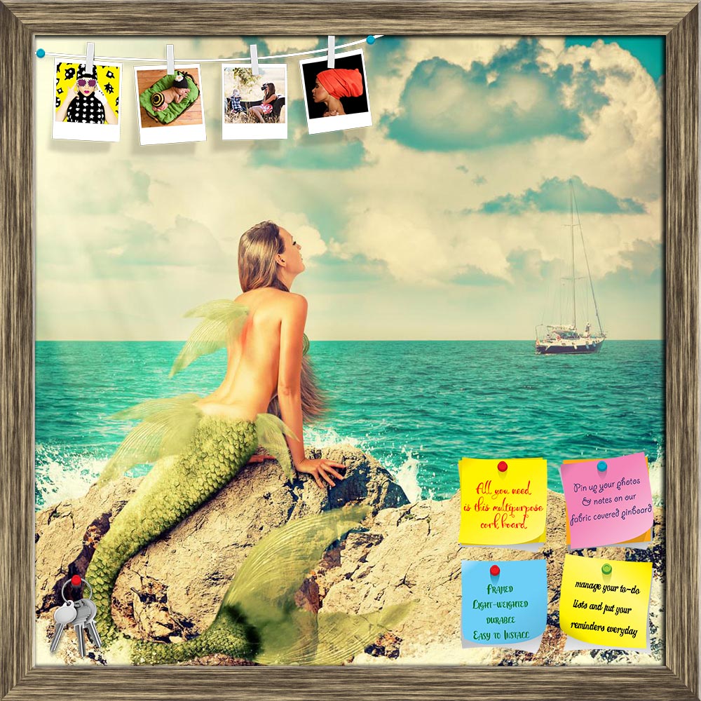 ArtzFolio Mermaid With Fish Tail Sitting On Rocks Printed Bulletin Board Notice Pin Board Soft Board | Framed-Bulletin Boards Framed-AZSAO40818223BLB_FR_L-Image Code 5004734 Vishnu Image Folio Pvt Ltd, IC 5004734, ArtzFolio, Bulletin Boards Framed, Fantasy, Figurative, Photography, mermaid, with, fish, tail, sitting, on, rocks, printed, bulletin, board, notice, pin, soft, framed, beautiful, looks, ship, horizon, sexy, female, girl, lady, fantastic, fairytale, fairy, tale, ocean, woman, siren, long, hair, be