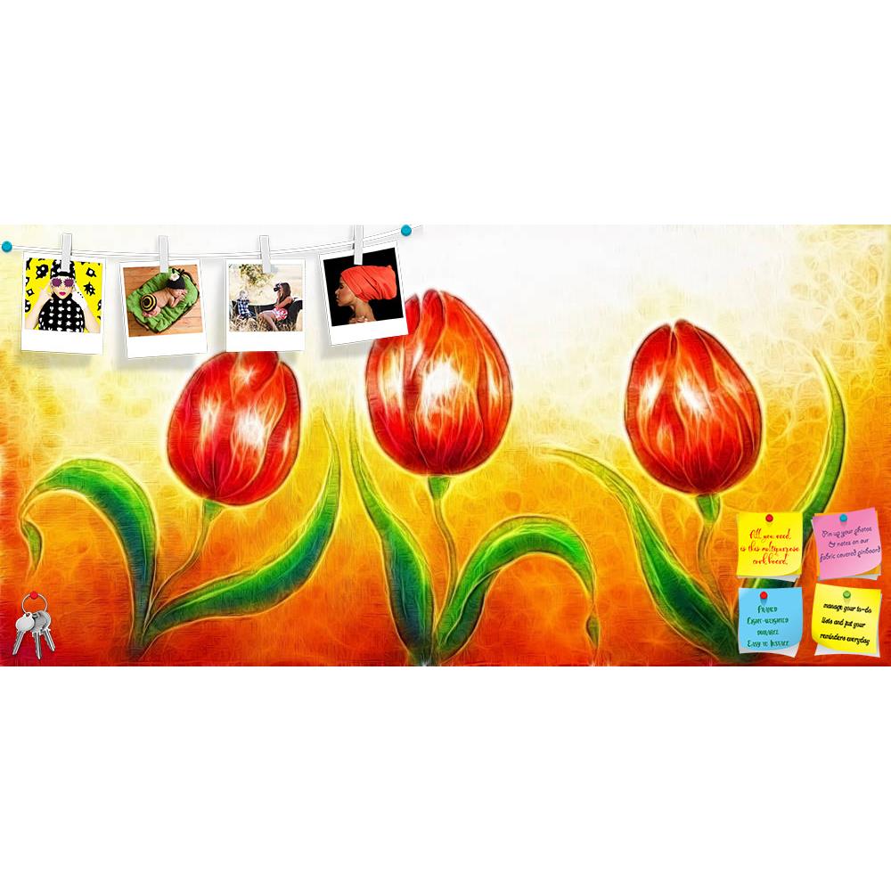 ArtzFolio Three Dancing Red Tulip Flowers Printed Bulletin Board Notice Pin Board Soft Board | Frameless-Bulletin Boards Frameless-AZSAO40818415BLB_FL_L-Image Code 5004737 Vishnu Image Folio Pvt Ltd, IC 5004737, ArtzFolio, Bulletin Boards Frameless, Floral, Fine Art Reprint, three, dancing, red, tulip, flowers, printed, bulletin, board, notice, pin, soft, frameless, flower, motive, beautiful, bright, colorful, painting, ocre, background, blossom, plant, art, color, design, pattern, paint, image, drawing, de