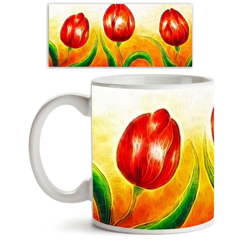 Three Dancing Red Tulip Flowers Ceramic Coffee Tea Mug Inside White-Coffee Mugs-MUG-IC 5004737 IC 5004737, Adult, Art and Paintings, Botanical, Dance, Decorative, Drawing, Floral, Flowers, Illustrations, Music and Dance, Nature, Paintings, Patterns, People, Signs, Signs and Symbols, three, dancing, red, tulip, ceramic, coffee, tea, mug, inside, white, art, artistic, background, beautiful, beauty, blossom, bright, canvas, closeup, color, colorful, concept, creative, decor, decoration, design, flower, green, 