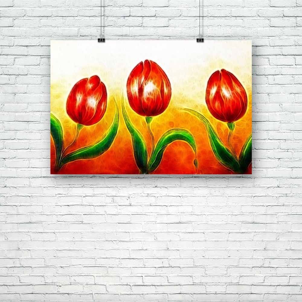 Three Dancing Red Tulip Flowers Unframed Paper Poster-Paper Posters Unframed-POS_UN-IC 5004737 IC 5004737, Adult, Art and Paintings, Botanical, Dance, Decorative, Drawing, Floral, Flowers, Illustrations, Music and Dance, Nature, Paintings, Patterns, People, Signs, Signs and Symbols, three, dancing, red, tulip, unframed, paper, poster, art, artistic, background, beautiful, beauty, blossom, bright, canvas, closeup, color, colorful, concept, creative, decor, decoration, design, flower, green, happiness, happy,