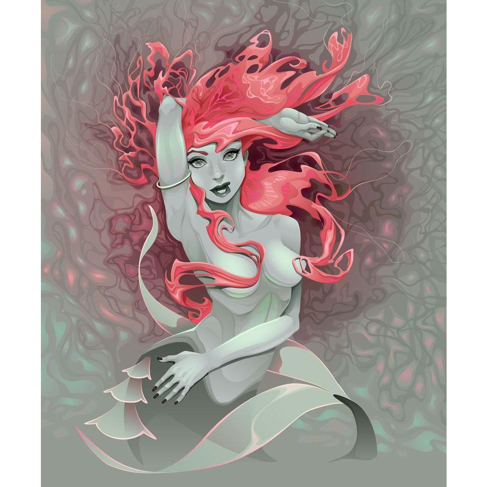 Mermaid Canvas Painting Synthetic Frame-Paintings MDF Framing-AFF_FR-IC 5004744 IC 5004744, Animated Cartoons, Art and Paintings, Caricature, Cartoons, Digital, Digital Art, Fantasy, Fashion, Gothic, Graphic, Illustrations, Individuals, Mermaid, Paintings, Portraits, canvas, painting, synthetic, frame, siren, beauty, cartoon, expression, face, fairy, girl, hairstyle, head, illustration, jewel, lady, lips, lipstick, make, up, model, ocean, sea, smile, teen, water, woman, young, artzfolio, wall decor for livi