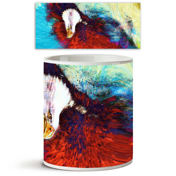 Eagle With Black Feathers US Symbols Freedom Ceramic Coffee Tea Mug Inside White-Coffee Mugs-MUG-IC 5004751 IC 5004751, Abstract Expressionism, Abstracts, American, Animals, Art and Paintings, Birds, Black, Black and White, Illustrations, Individuals, Paintings, Portraits, Semi Abstract, Signs, Signs and Symbols, Symbols, White, Wildlife, eagle, with, feathers, us, freedom, ceramic, coffee, tea, mug, inside, abstract, america, animal, art, artist, artwork, background, bald, beautiful, beauty, bird, canvas, 