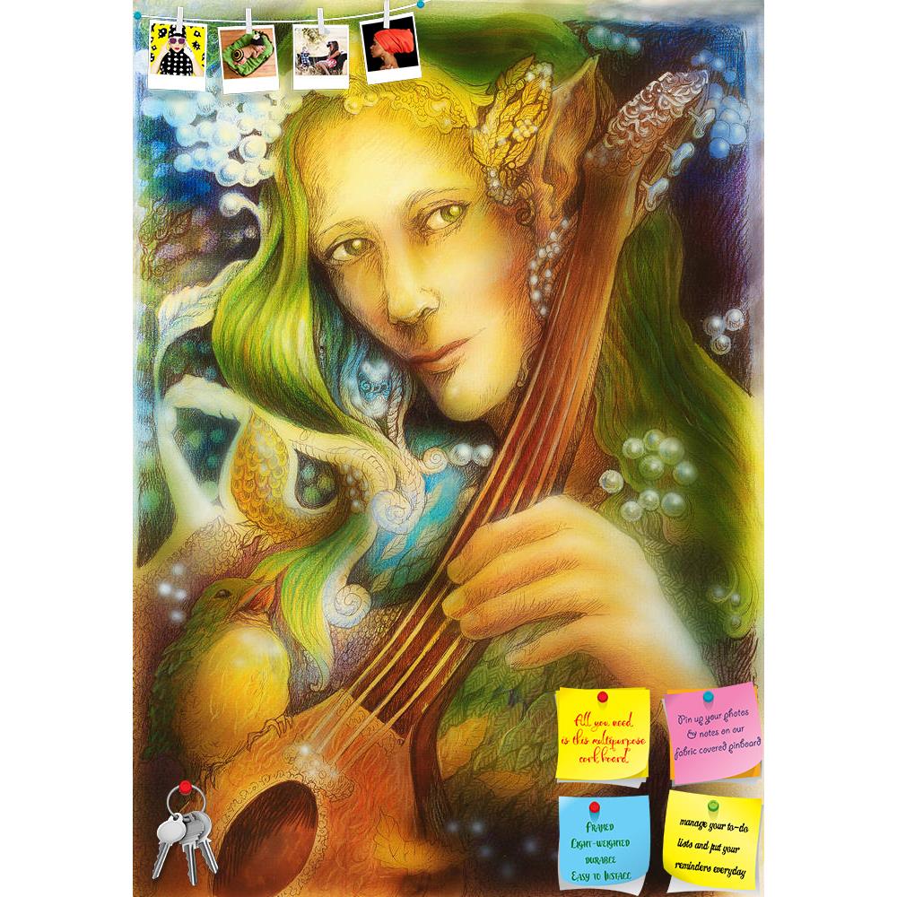 ArtzFolio Elven Man Face With Green Hair & Pearls Printed Bulletin Board Notice Pin Board Soft Board | Frameless-Bulletin Boards Frameless-AZSAO40965930BLB_FL_L-Image Code 5004771 Vishnu Image Folio Pvt Ltd, IC 5004771, ArtzFolio, Bulletin Boards Frameless, Portraits, Surrealism, Fine Art Reprint, elven, man, face, with, green, hair, pearls, printed, bulletin, board, notice, pin, soft, frameless, playing, string, instrument, detail., pin up board, push pin board, extra large cork board, big pin board, notic