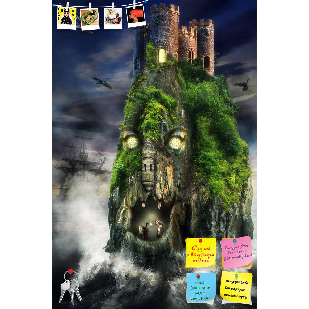 ArtzFolio Fabulous Lost Island Printed Bulletin Board Notice Pin Board Soft Board | Frameless-Bulletin Boards Frameless-AZSAO41009485BLB_FL_L-Image Code 5004778 Vishnu Image Folio Pvt Ltd, IC 5004778, ArtzFolio, Bulletin Boards Frameless, Fantasy, Surrealism, Digital Art, fabulous, lost, island, printed, bulletin, board, notice, pin, soft, frameless, illustration, fictional, situation, form, collage, photos, rock, sea, lake, surf, storm, castle, tunnel, night, birds, crows, flight, airplane, aviation, light