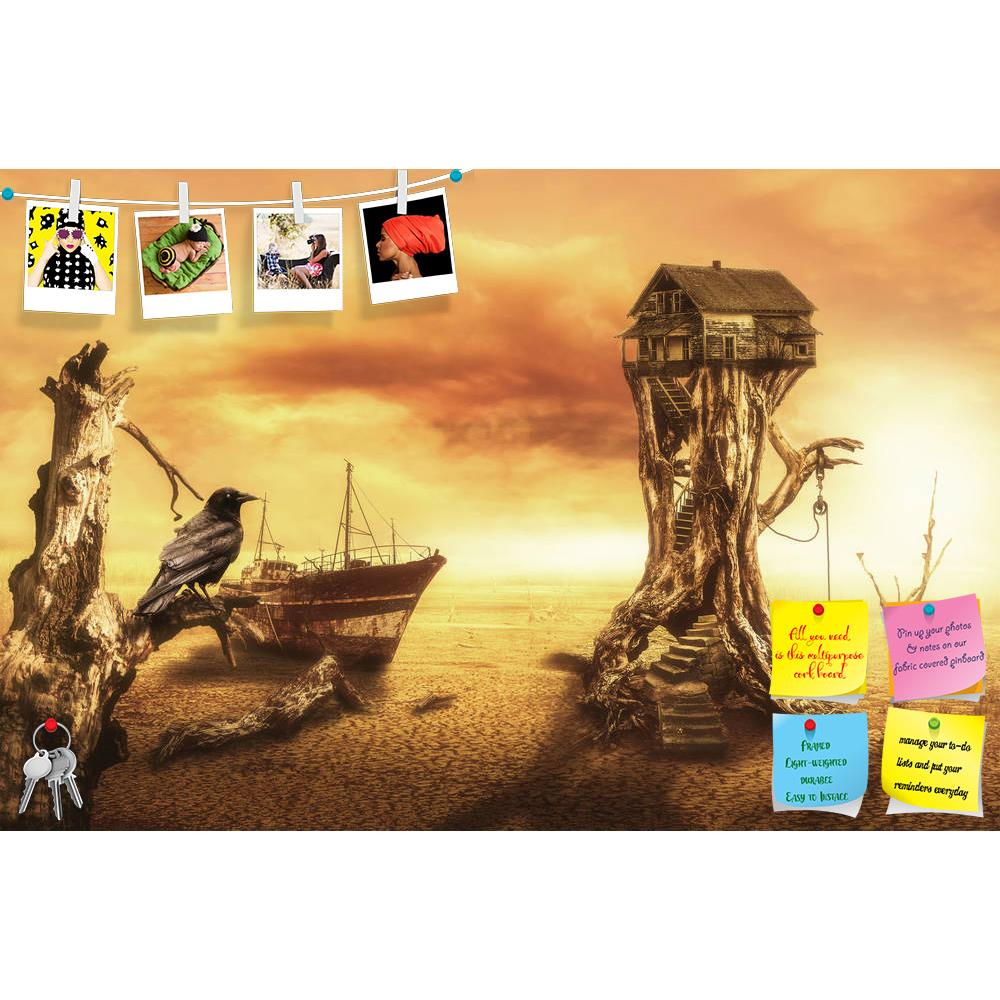 ArtzFolio Fabulous Home In The Desert Printed Bulletin Board Notice Pin Board Soft Board | Frameless-Bulletin Boards Frameless-AZSAO41038236BLB_FL_L-Image Code 5004788 Vishnu Image Folio Pvt Ltd, IC 5004788, ArtzFolio, Bulletin Boards Frameless, Fantasy, Surrealism, Digital Art, fabulous, home, in, the, desert, printed, bulletin, board, notice, pin, soft, frameless, illustration, fictional, situation, form, collage, photos, house, tree, stump, structure, steppe, dry, abandoned, ship, branch, snag, old, rave