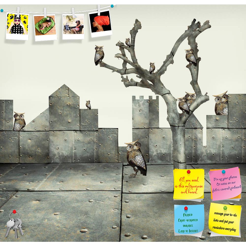 ArtzFolio Clock & Small Mechanical Owls D1 Printed Bulletin Board Notice Pin Board Soft Board | Frameless-Bulletin Boards Frameless-AZSAO41126355BLB_FL_L-Image Code 5004792 Vishnu Image Folio Pvt Ltd, IC 5004792, ArtzFolio, Bulletin Boards Frameless, Conceptual, Kids, Digital Art, clock, small, mechanical, owls, d1, printed, bulletin, board, notice, pin, soft, frameless, surreal, illustration, many, tree, scattered, mechanic, landscape, owl, metal, objects, background, screws, fanciful, fantasy, artwork, su