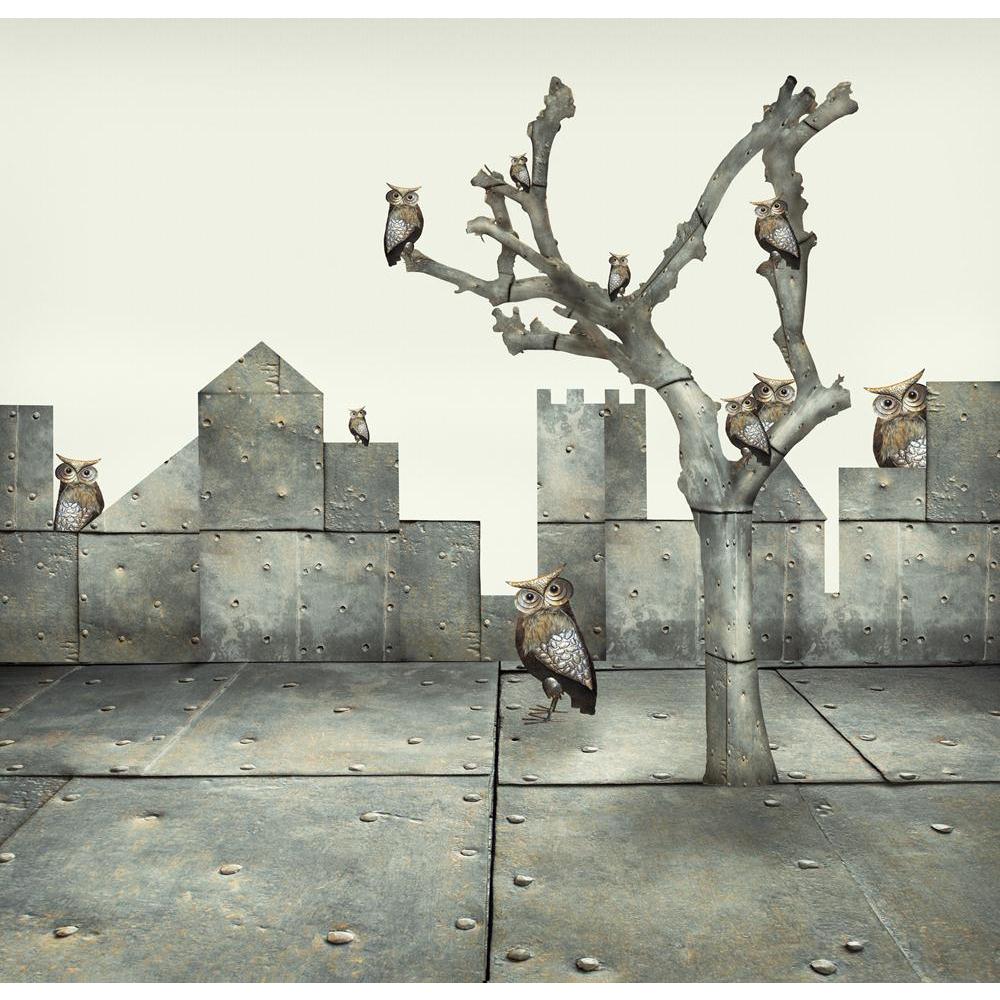 Clock & Small Mechanical Owls Canvas Painting Synthetic Frame-Paintings MDF Framing-AFF_FR-IC 5004792 IC 5004792, Animals, Art and Paintings, Birds, Decorative, Fantasy, Illustrations, Landscapes, Nature, Realism, Scenic, Skylines, Surrealism, Metallic, clock, small, mechanical, owls, canvas, painting, synthetic, frame, animal, art, artist, artistic, artwork, background, bird, branches, creative, creativity, detailed, elegant, fabulous, fanciful, funny, houses, illustration, imagination, landscape, many, me