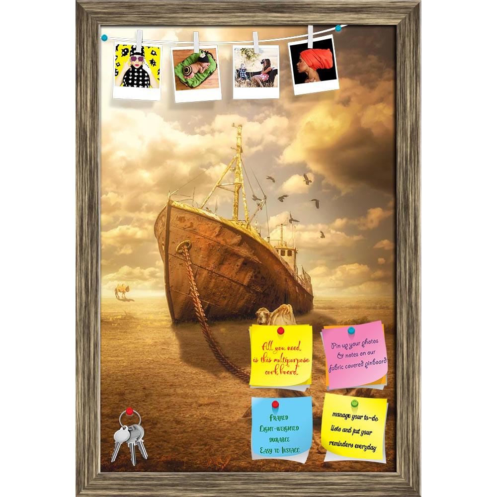 ArtzFolio Ships Of The Desert Printed Bulletin Board Notice Pin Board Soft Board | Framed-Bulletin Boards Framed-AZSAO41126672BLB_FR_L-Image Code 5004793 Vishnu Image Folio Pvt Ltd, IC 5004793, ArtzFolio, Bulletin Boards Framed, Fantasy, Fine Art Reprint, ships, of, the, desert, printed, bulletin, board, notice, pin, soft, framed, illustration, fictional, situation, form, collage, photos, drought, thirst, drying, dehydration, catastrophe, disaster, environmental, problem, steppe, sand, heat, camel, ship, tr