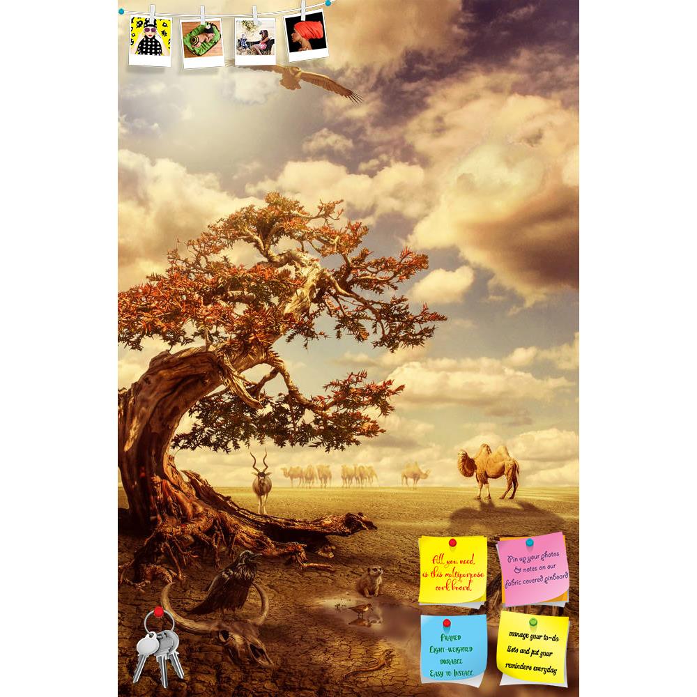 ArtzFolio Animals Do Not Attack Each Other Printed Bulletin Board Notice Pin Board Soft Board | Frameless-Bulletin Boards Frameless-AZSAO41127243BLB_FL_L-Image Code 5004800 Vishnu Image Folio Pvt Ltd, IC 5004800, ArtzFolio, Bulletin Boards Frameless, Animals, Fantasy, Fine Art Reprint, do, not, attack, each, other, printed, bulletin, board, notice, pin, soft, frameless, during, drought, watering, place, illustration, fictional, situation, form, collage, photos, water, truce, thirst, hole, birds, steppe, des