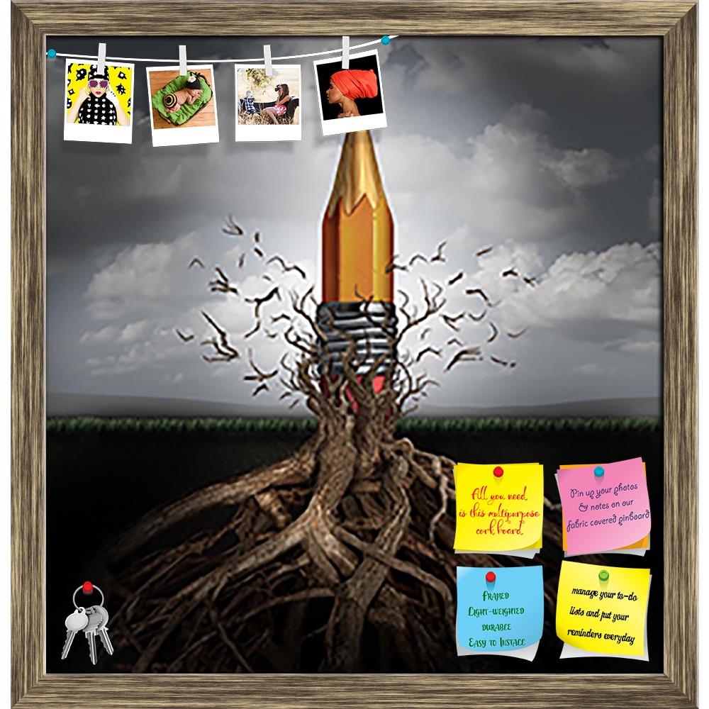 ArtzFolio Rise Of Ideas & Innovation As A Pencil Printed Bulletin Board Notice Pin Board Soft Board | Framed-Bulletin Boards Framed-AZSAO41506701BLB_FR_L-Image Code 5004831 Vishnu Image Folio Pvt Ltd, IC 5004831, ArtzFolio, Bulletin Boards Framed, Conceptual, Digital Art, rise, of, ideas, innovation, as, a, pencil, printed, bulletin, board, notice, pin, soft, framed, creativity, concept, symbol, emerging, out, underground, roots, breaking, free, branches, planning, design, success, metaphor, birth, outdoor,