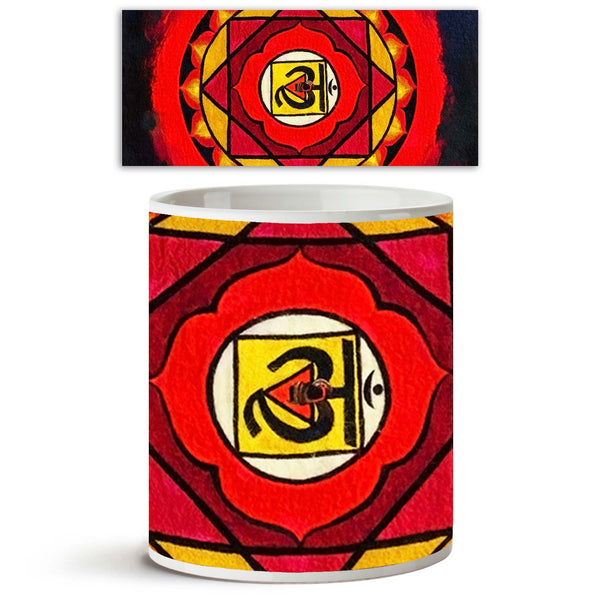 Red & Black Om Symbol Ceramic Coffee Tea Mug Inside White-Coffee Mugs-MUG-IC 5004834 IC 5004834, Abstract Expressionism, Abstracts, Art and Paintings, Asian, Black, Black and White, Buddhism, Culture, Decorative, Ethnic, God Brahma, Hinduism, Indian, Religion, Religious, Russian, Semi Abstract, Signs, Signs and Symbols, Spiritual, Symbols, Traditional, Tribal, World Culture, red, om, symbol, ceramic, coffee, tea, mug, inside, white, abstract, art, asia, aum, background, brahma, chant, decoration, design, go