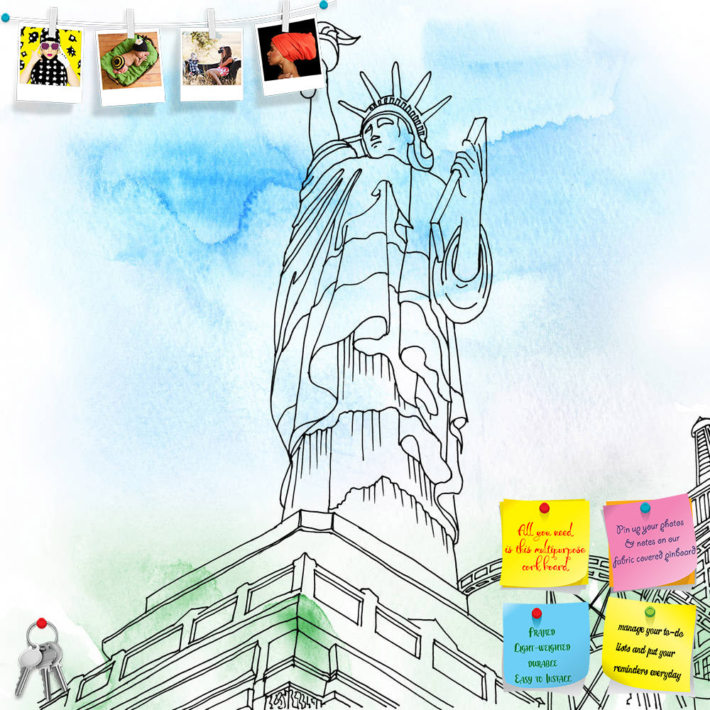 ArtzFolio Statue Of Liberty US Printed Bulletin Board Notice Pin Board Soft Board | Frameless-Bulletin Boards Frameless-AZSAO41582087BLB_FL_L-Image Code 5004838 Vishnu Image Folio Pvt Ltd, IC 5004838, ArtzFolio, Bulletin Boards Frameless, Places, Digital Art, statue, of, liberty, us, printed, bulletin, board, notice, pin, soft, frameless, new, york, united, states, usa, america, manhattan, color, arts, drawing, paintings, image, creativity, aquarelle, illustrations, square, watercolor, pen, paint, concepts,
