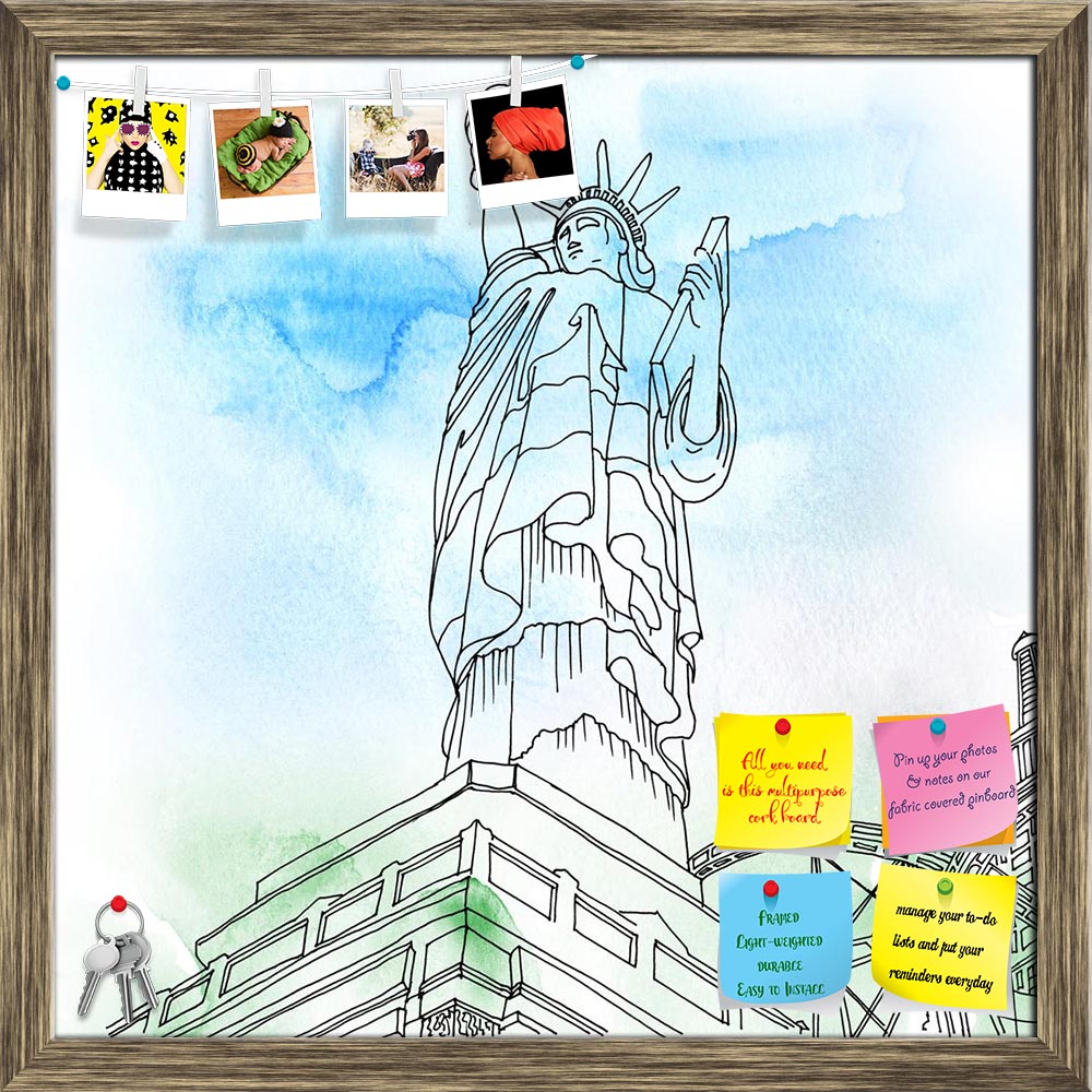 ArtzFolio Statue Of Liberty US Printed Bulletin Board Notice Pin Board Soft Board | Framed-Bulletin Boards Framed-AZSAO41582087BLB_FR_L-Image Code 5004838 Vishnu Image Folio Pvt Ltd, IC 5004838, ArtzFolio, Bulletin Boards Framed, Places, Digital Art, statue, of, liberty, us, printed, bulletin, board, notice, pin, soft, framed, new, york, united, states, usa, america, manhattan, color, arts, drawing, paintings, image, creativity, aquarelle, illustrations, square, watercolor, pen, paint, concepts, artwork, no