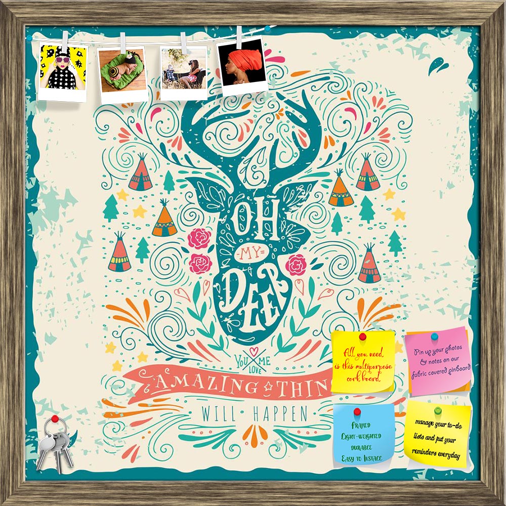 ArtzFolio Reindeer & Hand Lettering D2 Printed Bulletin Board Notice Pin Board Soft Board | Framed-Bulletin Boards Framed-AZSAO41691555BLB_FR_L-Image Code 5004864 Vishnu Image Folio Pvt Ltd, IC 5004864, ArtzFolio, Bulletin Boards Framed, Quotes, Digital Art, reindeer, hand, lettering, d2, printed, bulletin, board, notice, pin, soft, framed, drawn, vintage, label, pin up board, push pin board, extra large cork board, big pin board, notice board, small bulletin board, cork board, wall notice board, giant cork